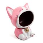 Lucky Cat Statue Key Bowl for Entryway Decor