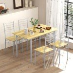 Giantex 5-Piece Counter Height Dining Set
