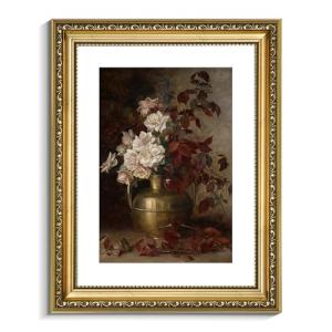 Vintage Gold Floral Wall Art for Home Decor