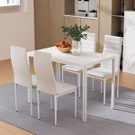 Artiss 5-Piece White Dining Table & Chair Set