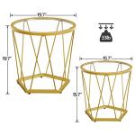 Set of 2 Round Gold Coffee Tables