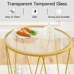 Set of 2 Round Gold Coffee Tables