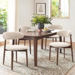 Beige Upholstered Dining Chairs Set of 4