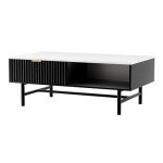 Artiss Black Coffee Table with Open Shelf Drawer
