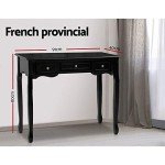 Elegant Black Console Table with 3 Drawers