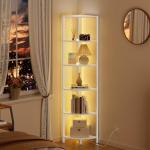 6-Tier LED Corner Shelf Organizer in White