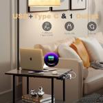 Modern Floor Lamp with Charging Station and Shelves