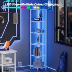 6-Tier LED Corner Shelf Organizer in White