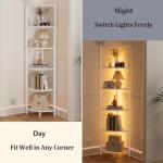 6-Tier LED Corner Shelf Organizer in White
