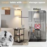 Modern Floor Lamp with Charging Station and Shelves