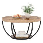 Tribesigns 31.7" Round Industrial Coffee Table
