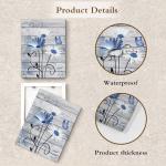 Farmhouse Floral Wall Art with Blue and White Daisy