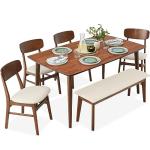 Mid-Century Modern 6-Piece Wooden Dining Set