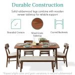 Mid-Century Modern 6-Piece Wooden Dining Set