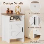 Farmhouse Nightstand with Barn Door and Shelf