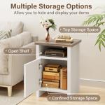 Farmhouse Nightstand with Barn Door and Shelf