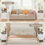 Farmhouse Nightstand with Barn Door and Shelf