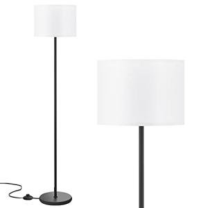 Modern Floor Lamp with White Shade and Foot Pedal