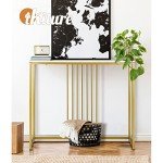 Oikiture Marble Top Console Table with Steel Frame