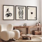 Framed Set of 3 Poker Wall Art Prints