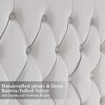 Velvet Wingback Queen Bed Frame with Tall Headboard