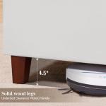 Velvet Wingback Queen Bed Frame with Tall Headboard