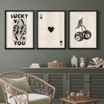 Framed Set of 3 Poker Wall Art Prints