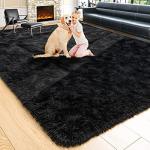 Noahas Large Fluffy Black 5x8 Area Rug