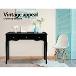 Elegant Black Console Table with 3 Drawers