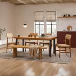 Acacia Wood Dining Table for 6, Rustic Style