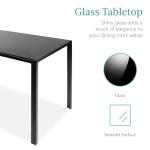 Modern 5-Piece Glass Dining Set with Chairs