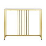 Oikiture Marble Top Console Table with Steel Frame