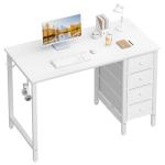 Compact White Desk with Drawers for Kids