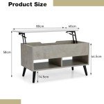 Giantex Grey Lift Top Coffee Table with Storage