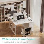 Compact White Desk with Drawers for Kids