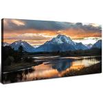 Grand Teton Sunset Canvas Wall Art for Living Room