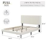 Velvet Upholstered Full Size Platform Bed Frame