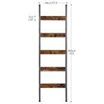 5-Tier Wall-Leaning Blanket Ladder with Hooks