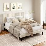 Velvet Upholstered Full Size Platform Bed Frame