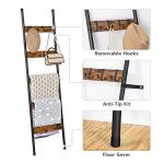 5-Tier Wall-Leaning Blanket Ladder with Hooks