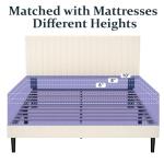 Velvet Upholstered Full Size Platform Bed Frame