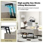 Giantex Grey Lift Top Coffee Table with Storage