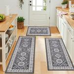 Boho Kitchen Rug Set - 3 Piece Non-Slip