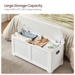 VASAGLE Farmhouse Storage Bench with Safety Hinges
