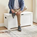 VASAGLE Farmhouse Storage Bench with Safety Hinges