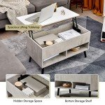 Giantex Grey Lift Top Coffee Table with Storage