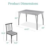 5-Piece Modern Metal and Wood Dining Set