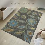 Reggie Floral Non-Skid Kitchen Accent Rug 2'6 x 3'10