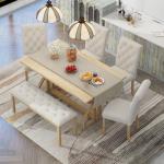 Merax Wooden Dining Table Set for 6 People