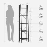 Ladder Shelf with Hooks for Home and Office